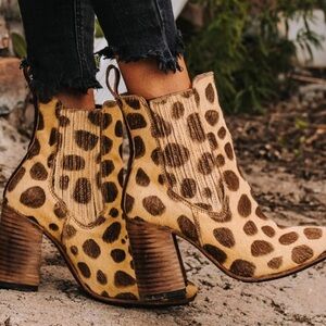 FreeBird by Steven Janelle Leopard Print Booties - Giraffe Print